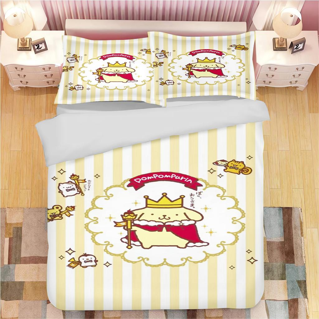 Мультяшное одеяло с помпонами Pompompurin, полиэстер, милый принт, мягкое постельное белье, на заказ, для дома, инопланетянин, детская спальня, одеяло, подарок для детей