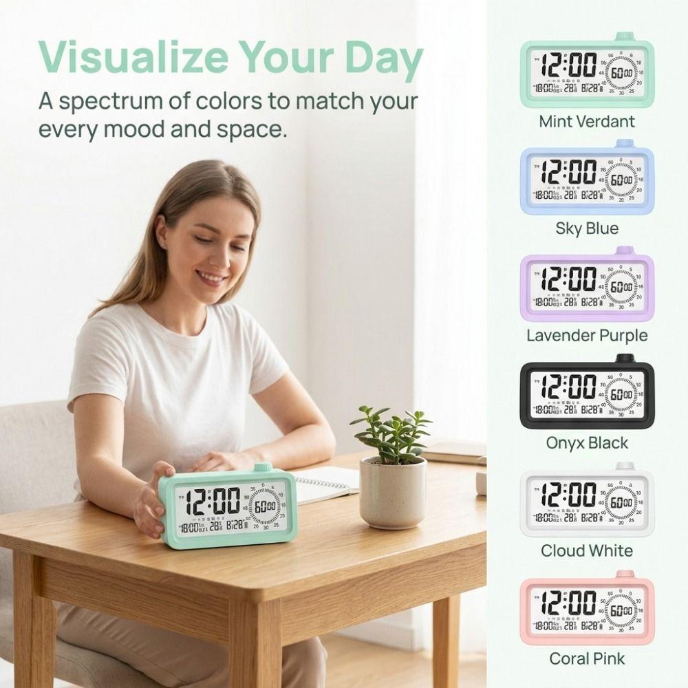 Rechargeable Alarm Clock Silent Desktop Clock Time Manager Visual Digital Timer Learning