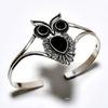 Black Spinel Gemstone 925 Silver Plated Handmade Jewelry Cuff Bangle