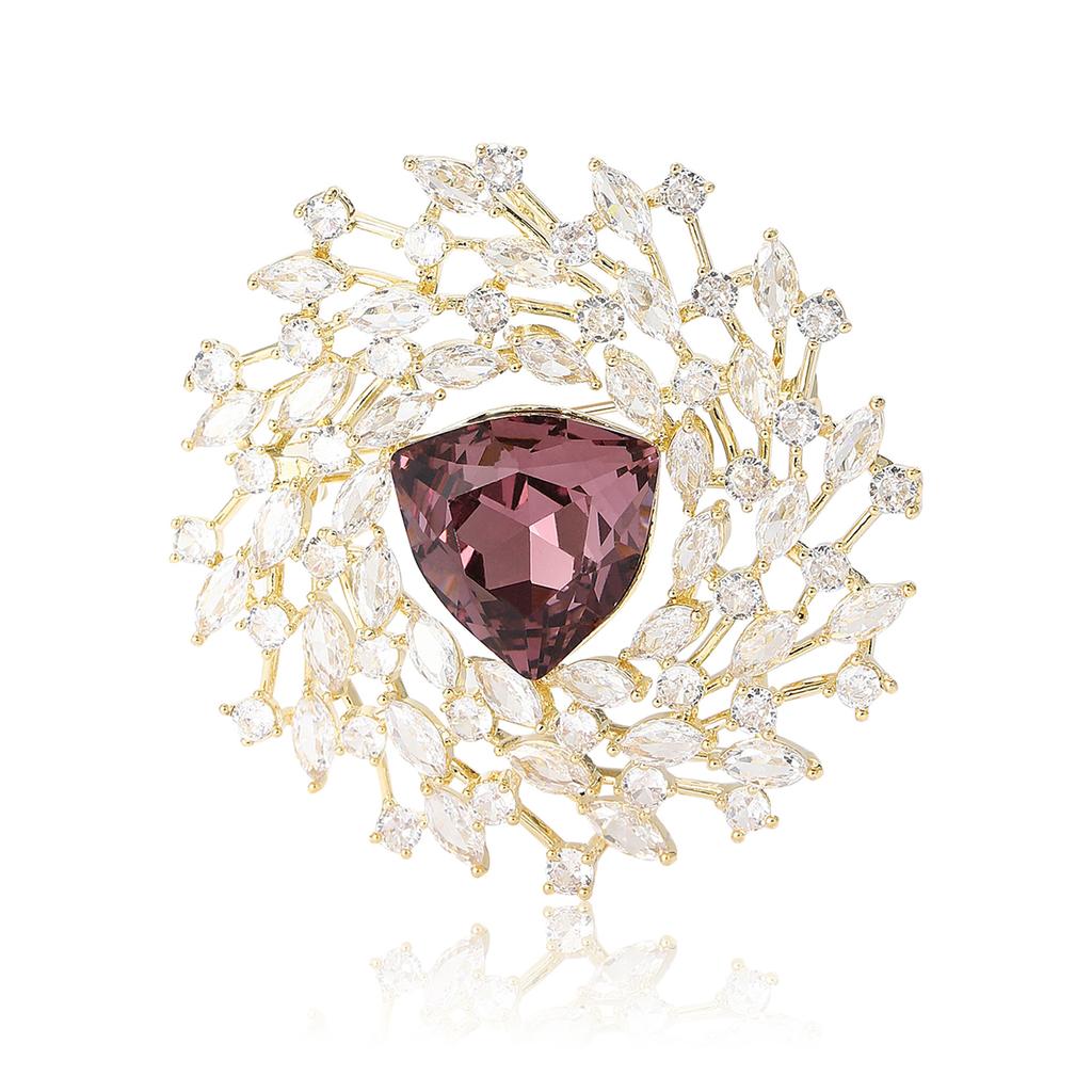 Высококачественная микро-инкрустированная медная циркониевая цыганская брошь, нишевый дизайн, женская шаль, платье, корсаж, ювелирное украшение, булавка