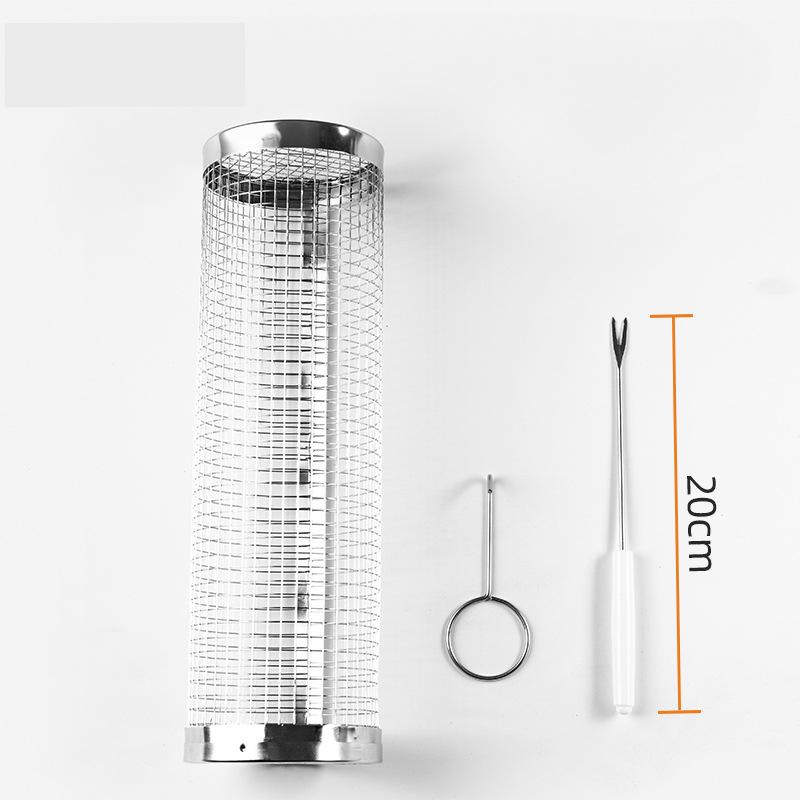 Клетка для барбекю, трубка для барбекю, вращающаяся корзина для барбекю из нержавеющей стали, круглый ролик для барбекю, сетка для барбекю, уличные аксессуары для барбекю