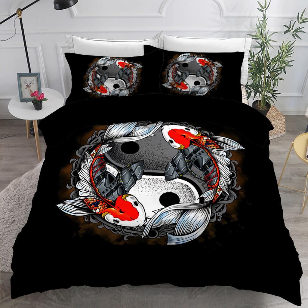 Комплект пододеяльника с принтом Инь и Ян 3D-принт Сплетни для детей, подростков, взрослых Покрывало для одеяла Королевского размера Комплект постельного белья из полиэстера