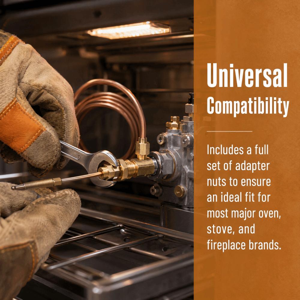 Brass Thermocouple Kit Coiled Lead Temperature Sensor Probe Safety Control Pilot Sensor BBQ Grill