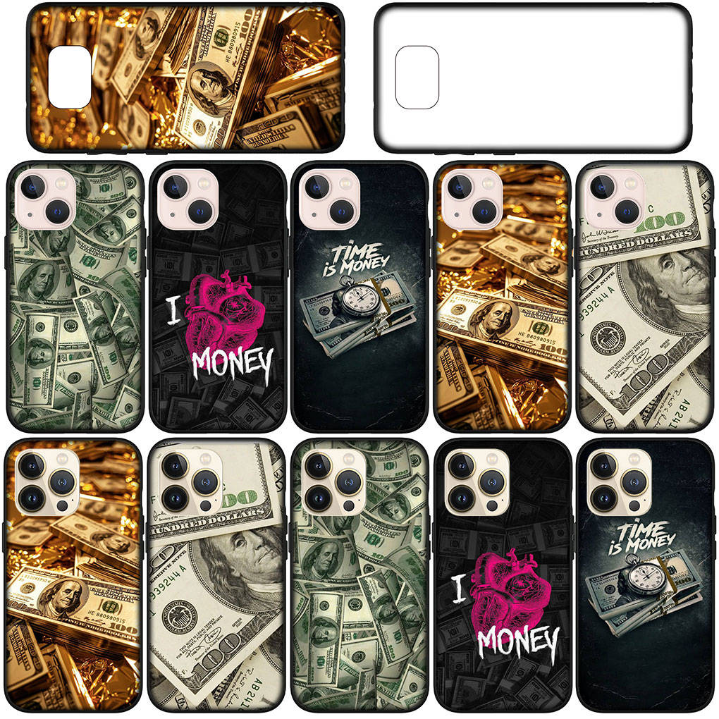 For Samsung Galaxy S24 S23 iPhone 16 15 14 Xiaomi Redmi Note 13 12 11 10 8 Plus 9 Pro Max X XR 14C Phone Case Money 100 Dollars Cool OPPO Huawei Cover