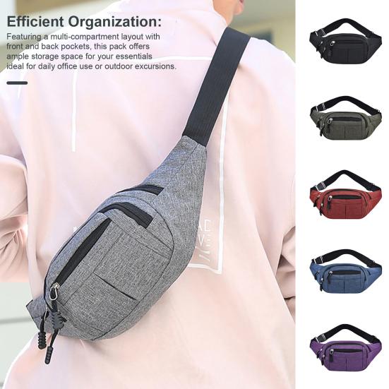 Мужская поясная сумка для телефона, устойчивая к брызгам, эластичный регулируемый поясной ремень, несколько отделений, застежка-молния, для активного отдыха, бега, велоспорта