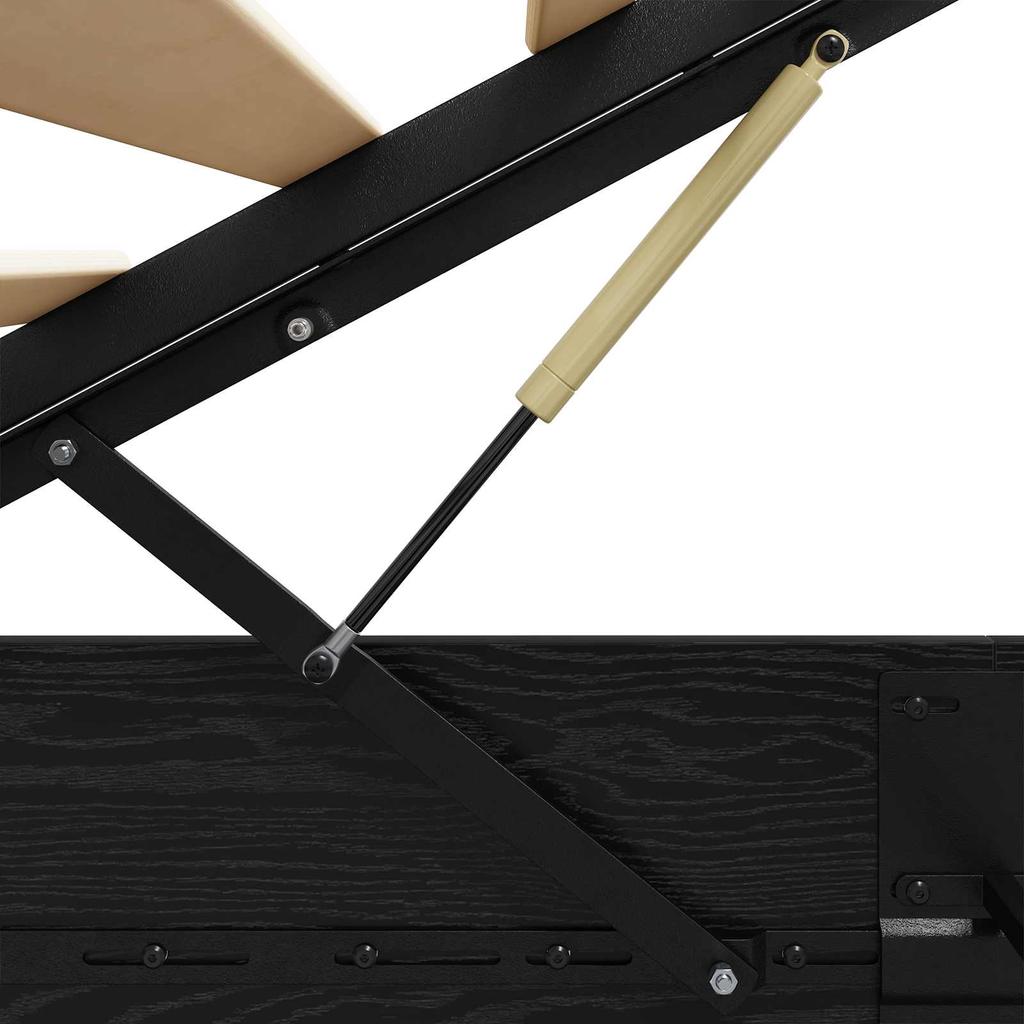 Ottoman Bed Frame in Black Oak 80.5 x 200 cm Particleboard