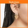 American European Dainty Style Leaf Earrings Gold And Silver Studs Alloy
