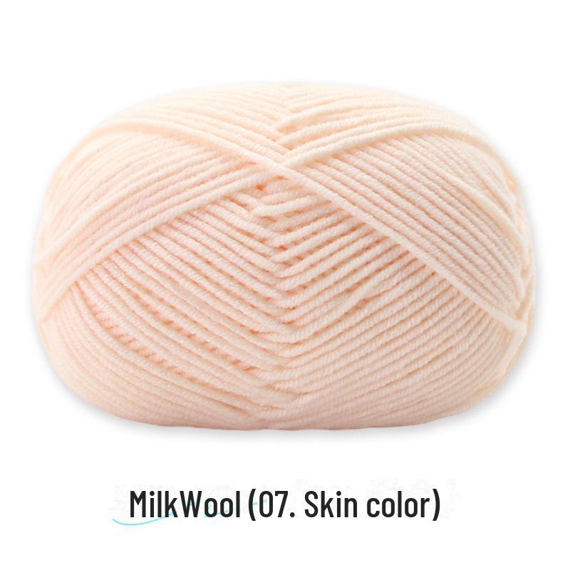 4-Strand Combed Milk Cotton Yarn Ball for DIY Crochet: Doll Making & Baby Sweater/Scarf Kit