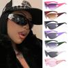 Trendy Rimless Punk Goggle Wrap Around Shades Sports Sun Glasses Y2K Sunglasses for Women Men