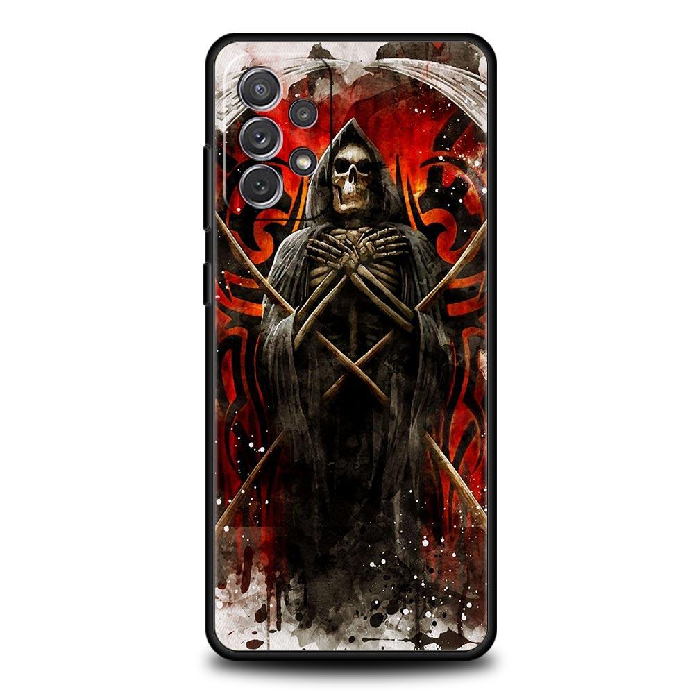 Grim Reaper Skull Skeleton Phone Case for Samsung Galaxy A51 A71 A21S A12 A11 A31 A52 A41 A32 A23 A33 A53 A73 A03S A13 5G Cover