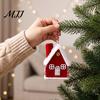 Многоярусная подставка для фигурок, плюшевый рождественский домик, подвесное украшение, тканевая пряничная хижина, подвеска с веревкой для вечеринки в стиле «Зимняя страна чудес»,