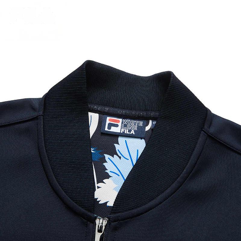 Fila 2023 Осень Новая Спортивная Повседневная Мода Принт Вязаный Бейсбольный Воротник Куртка с Длинным Рукавом Мужская Куртка Легендарный-Синий F51M338508FNV