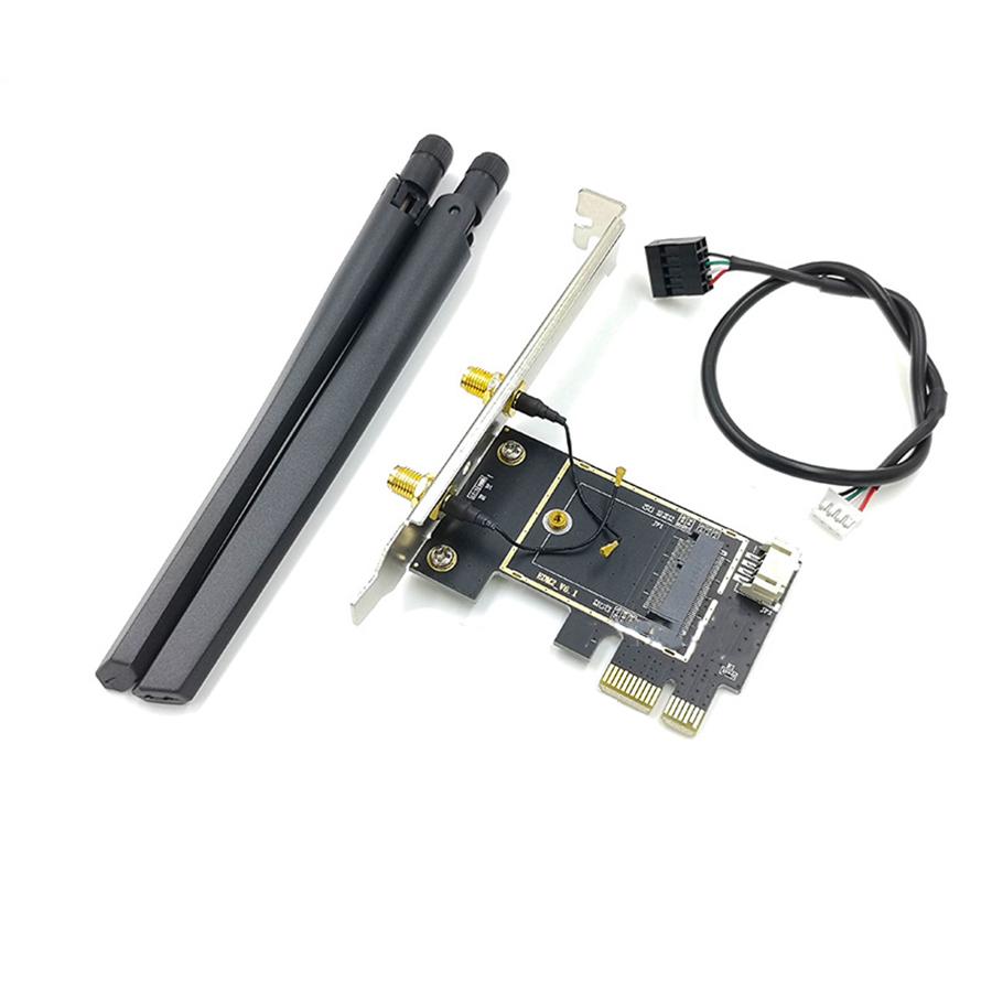 1× Плата M.2/NGFF на PCI-E PCI-EX16 WiFi Bluetooth Адаптер для ПК для Intel AX200 Новый