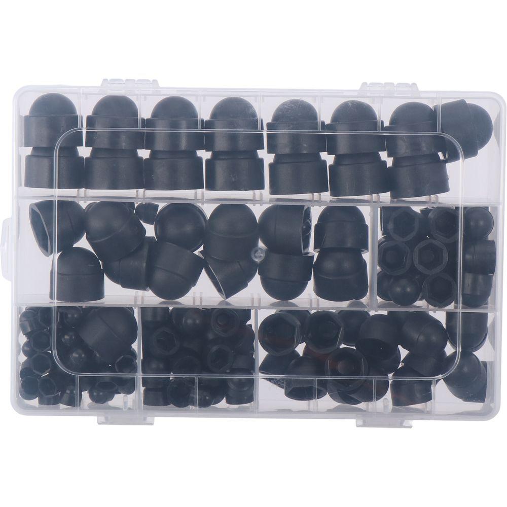 160Pcs Black Bolt Covers M4 M5 M6 M8 M10 M12 Hex Nut Caps Kit Screw Caps