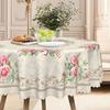 Весенне-летняя пастораль, Скатерть квадратная/круглая, Декоративная ткань для стола с цветочным узором, Розовая лоза