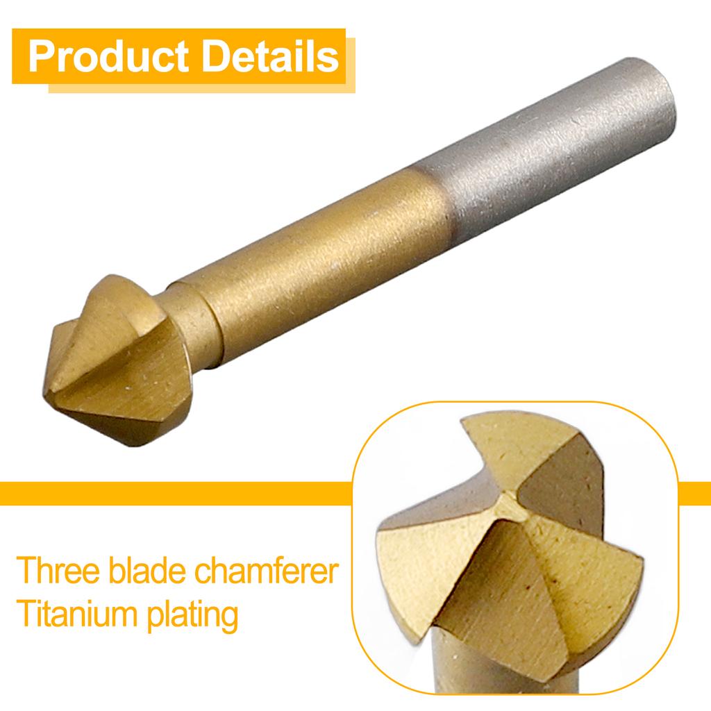 Chamfer Cutter Countersunk Drill 1 Pcs 3 Flute 6.3/8.3/10.4/12.4/16.5/20.5mm