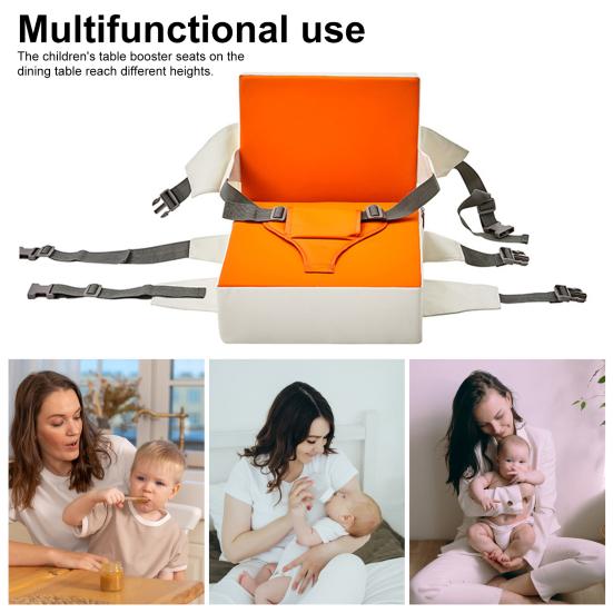Детское сиденье-бустер для обеденного стола, кухонного стула, водонепроницаемое, устойчивое к пятнам, со спинкой и