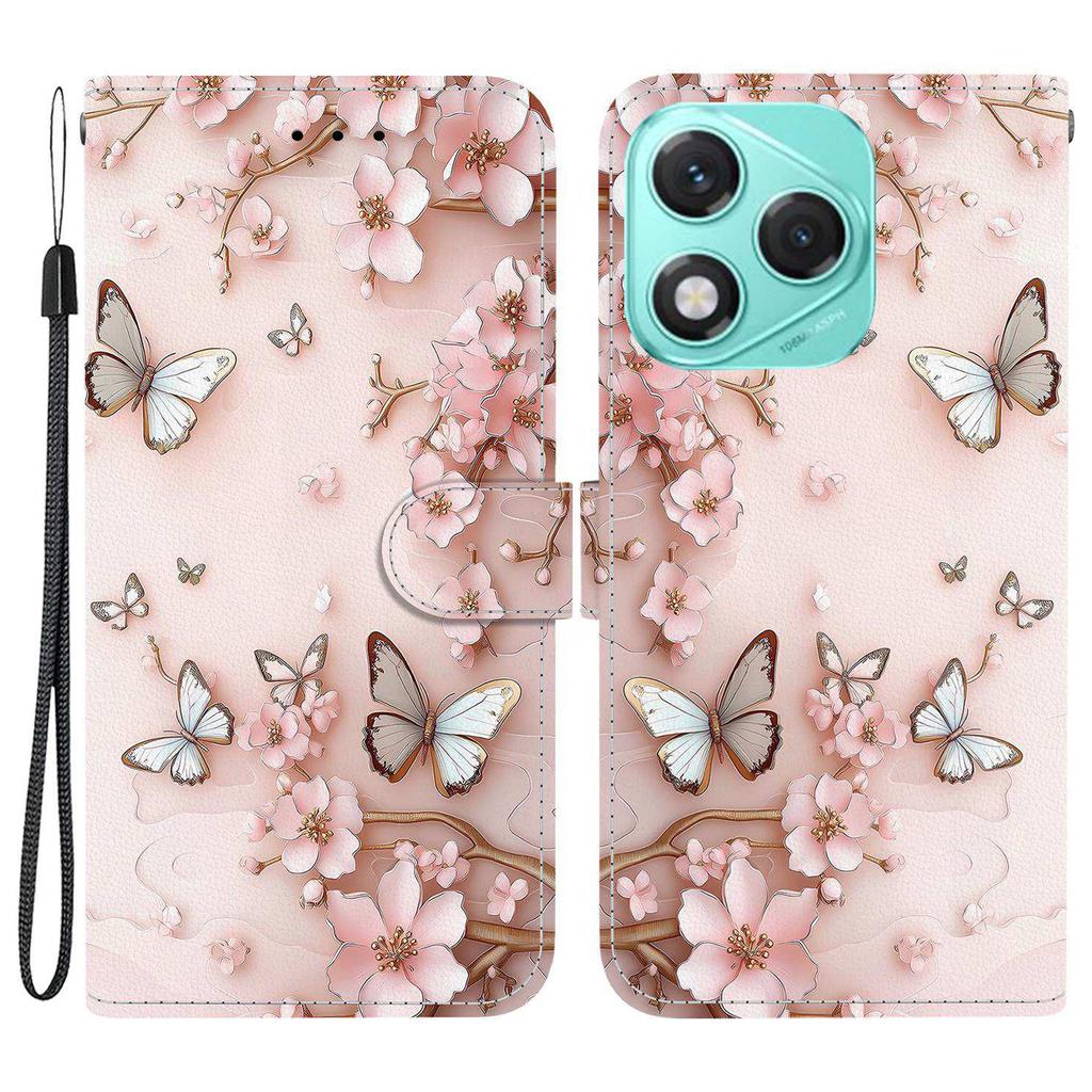 Для Honor 400 Lite 5G Кошелек Чехол С Принтом Кожаная Подставка Чехол для Телефона с Ремешком