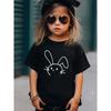 European sizes Girl's T-shirt with Line Rabbit Print, Fun and  Cartoon Pattern, Cute Short Sleeve Top for Kids, Toddlers