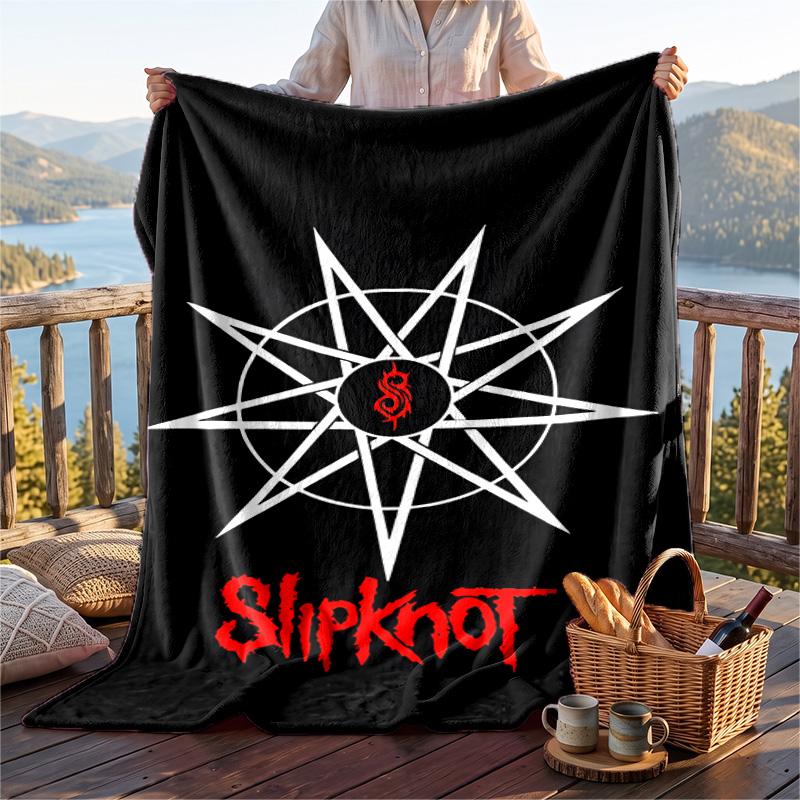 Теплое фланелевое одеяло с узором Slipknot, легкое и удобное покрывало для кровати, дивана