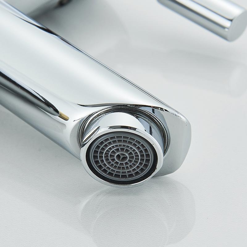 Basin Faucet 304 Stainless Steel Single Cold Water Tap Black Chrome Color Deck Mounted Basin Sink Tap G1/2