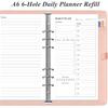 Ежедневник A6 без дат - Список дел для ежедневников Filofax Personal, 80 листов/160 страниц, Планер и линованная вставка, 6-отверстная, 3,75" x