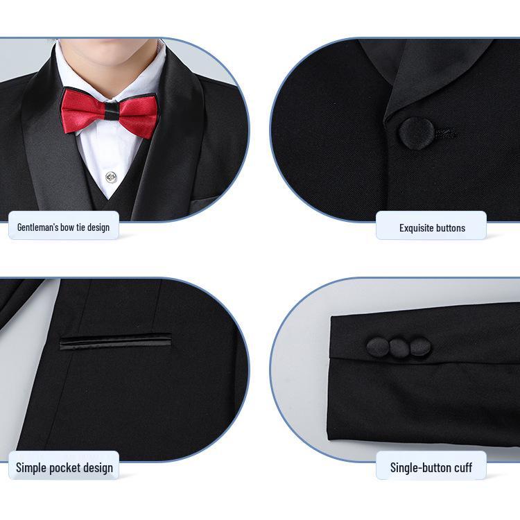 Модный костюм-блейзер однотонного цвета для мальчиков для выступления на фортепиано и первого дня рождения