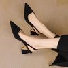 Fashion Fashion Women Pumps Black Pointed Toe High Heels Shoes Sandals Summer 2024 New Party Sexy Slingbacks Mules Shoes Ladies Sandals
