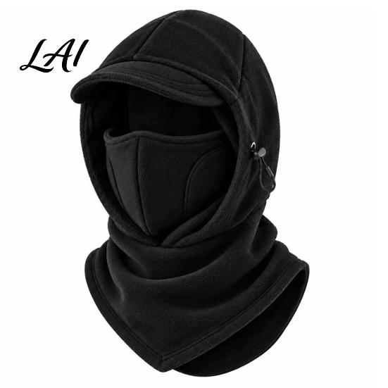 Winter Sports Face Shield Balaclava Ski Mask Windproof Fleece Cover Hat with Brim Neck Hiking Skiing Protection Mask Warmer Adjustable Thermal