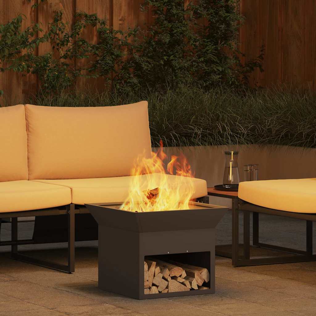 Fire Pit Black 50 x 50 x 40 cm Steel