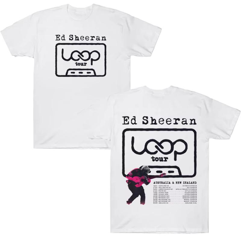Футболки Ed Sheeran LOOP Tour Хлопок Унисекс Женские Летние Футболки НОВИНКА Мода Свободные Унисекс Уличная Одежда Хип-Хоп Графическая Одежда Y2K