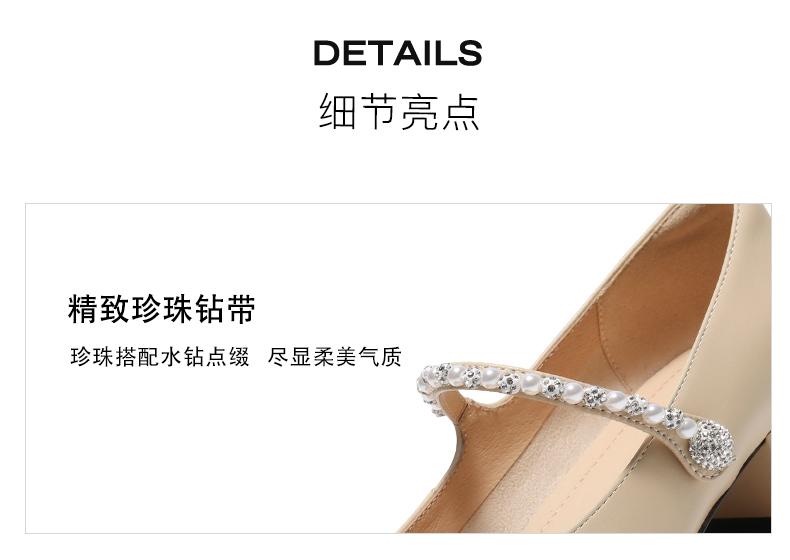 Belle Xiaoxiangfeng Mary Zhen Shoes for Women 2025 Spring New Genuine Leather Contrast Light Mouth Single Shoes