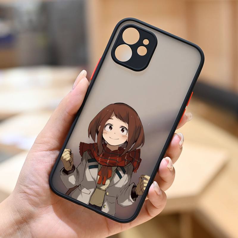 Ochaco Uraraka My Hero Academia аниме чехол для телефона матовый прозрачный для iphone 7 8 11 12 13 plus mini x xs xr pro max чехол