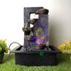 Четырехуровневый настольный фонтан с RGB светодиодной подсветкой для домашнего декора/подарка/Васту/Пуджи/ресепшена/новоселья (мох зеленый)