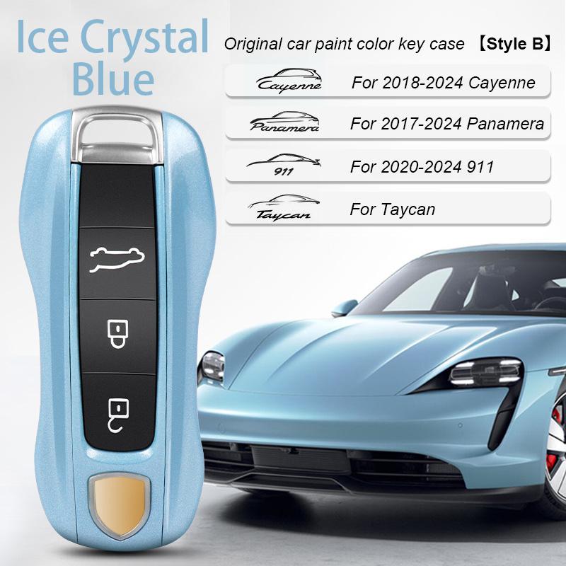 AABKR1 For Porsche Cayenne Mancan Panamera 911 718 Boxster Cayman Taycan 2010-2024 Car Key Paint Case Bordeaux Red Shell Replacement