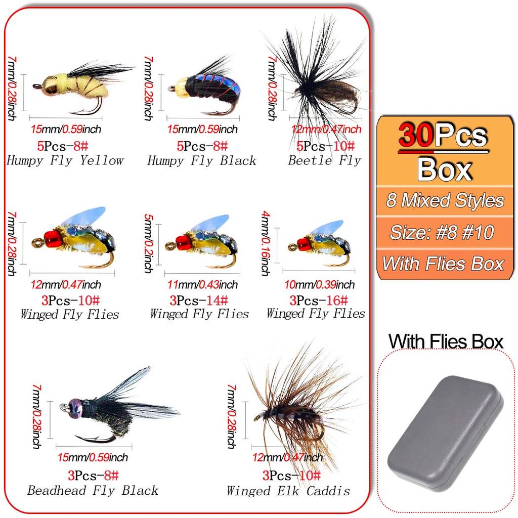 24-84 шт. Набор искусственных насекомых для ловли форели, хариуса, окуня, лосося, приманки для ловли рыбы