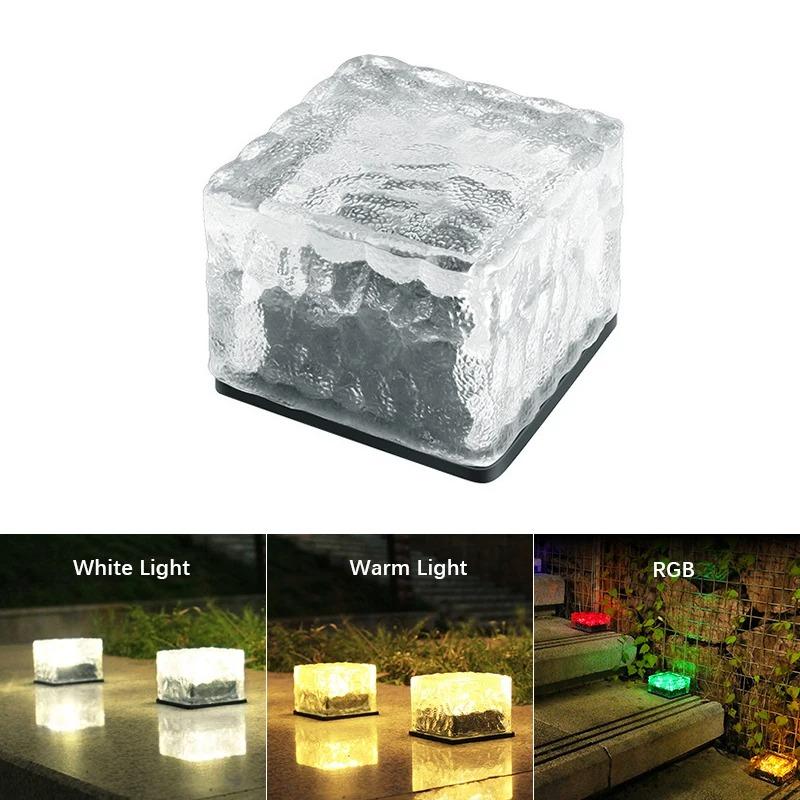 Солнечный уличный кубик льда кирпичи камни огни солнечный 1 светодиод в земле дорожки патио двор сад светящийся свет
