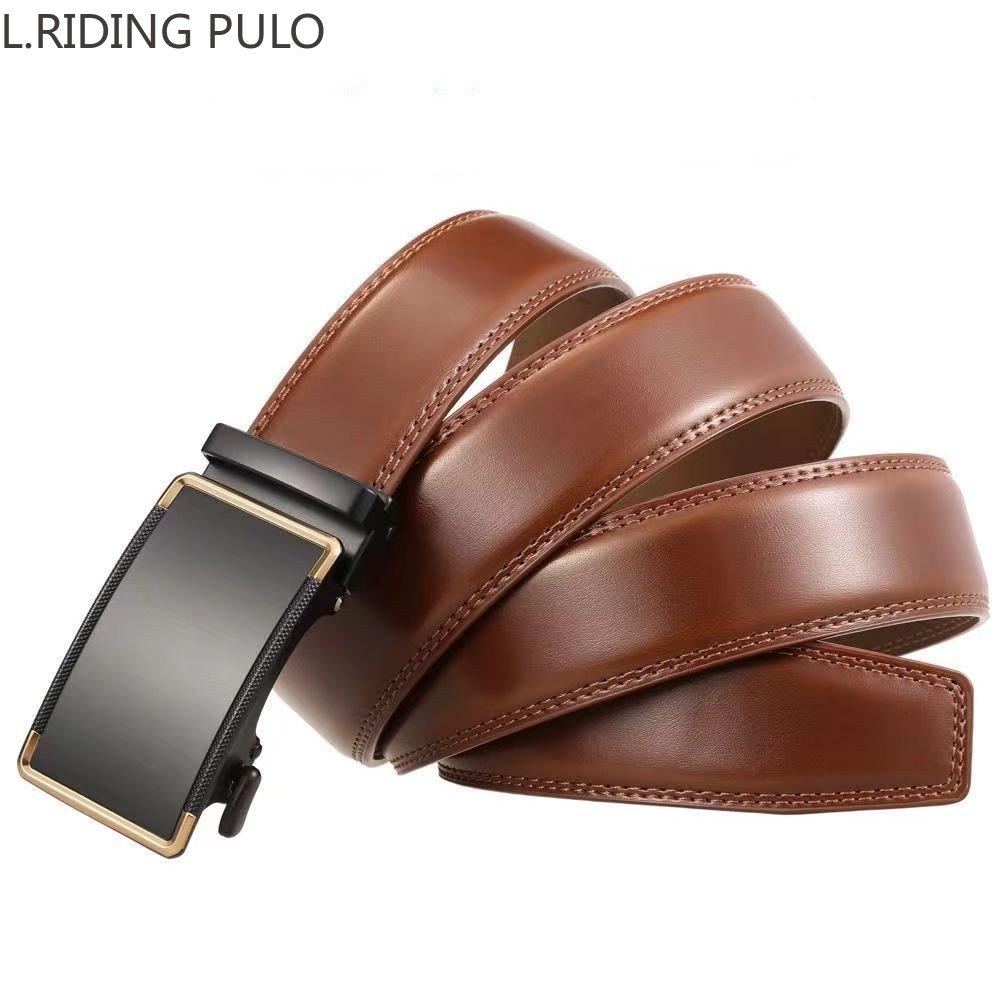 Ремень мужской ремень с автоматической пряжкой из натуральной кожи без прослойки 3,5 см простой модный мужской ремень для отдыха среднего и молодого возраста