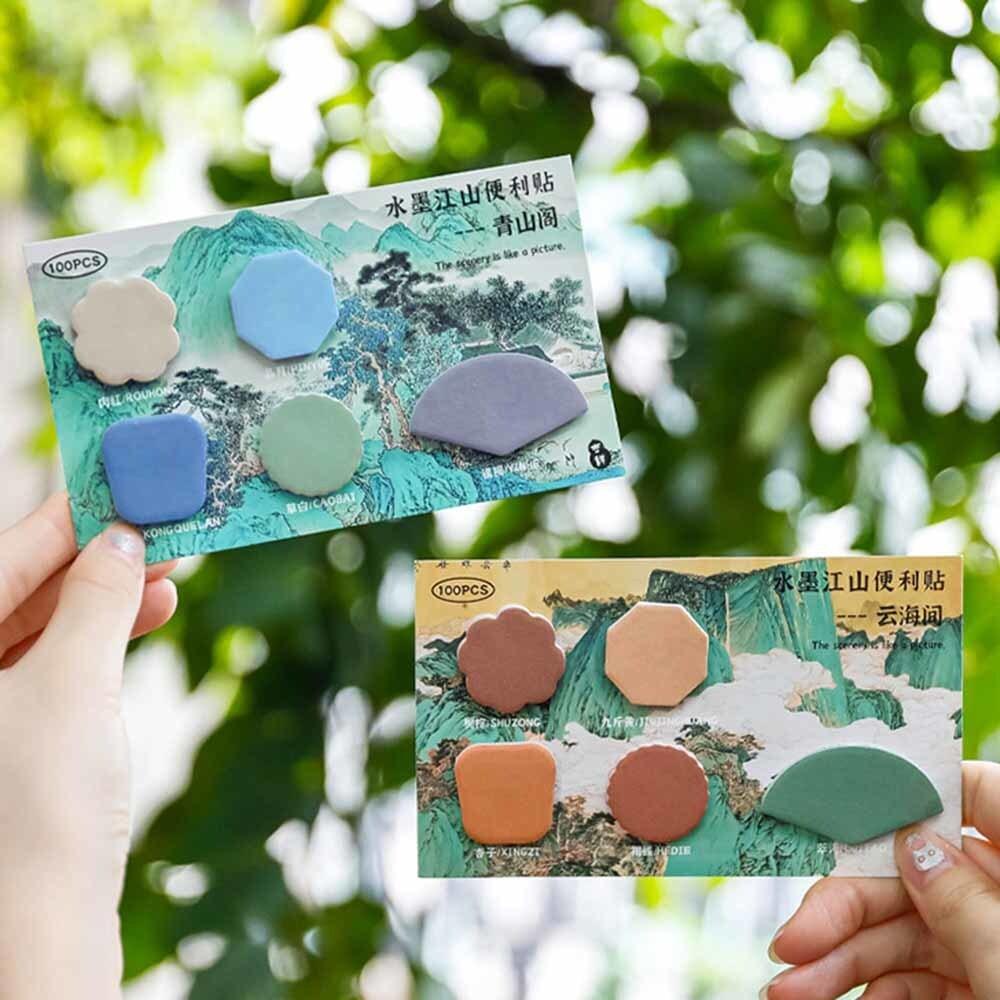 1 шт. Наклейка Милые заметки Китайская тушь Живопись Липкий блокнот Блокноты для записей Офис Школьные принадлежности Канцелярские принадлежности Закладка