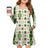 Christmas Day Girls' Long Sleeve Dress - Color Pocket Dress