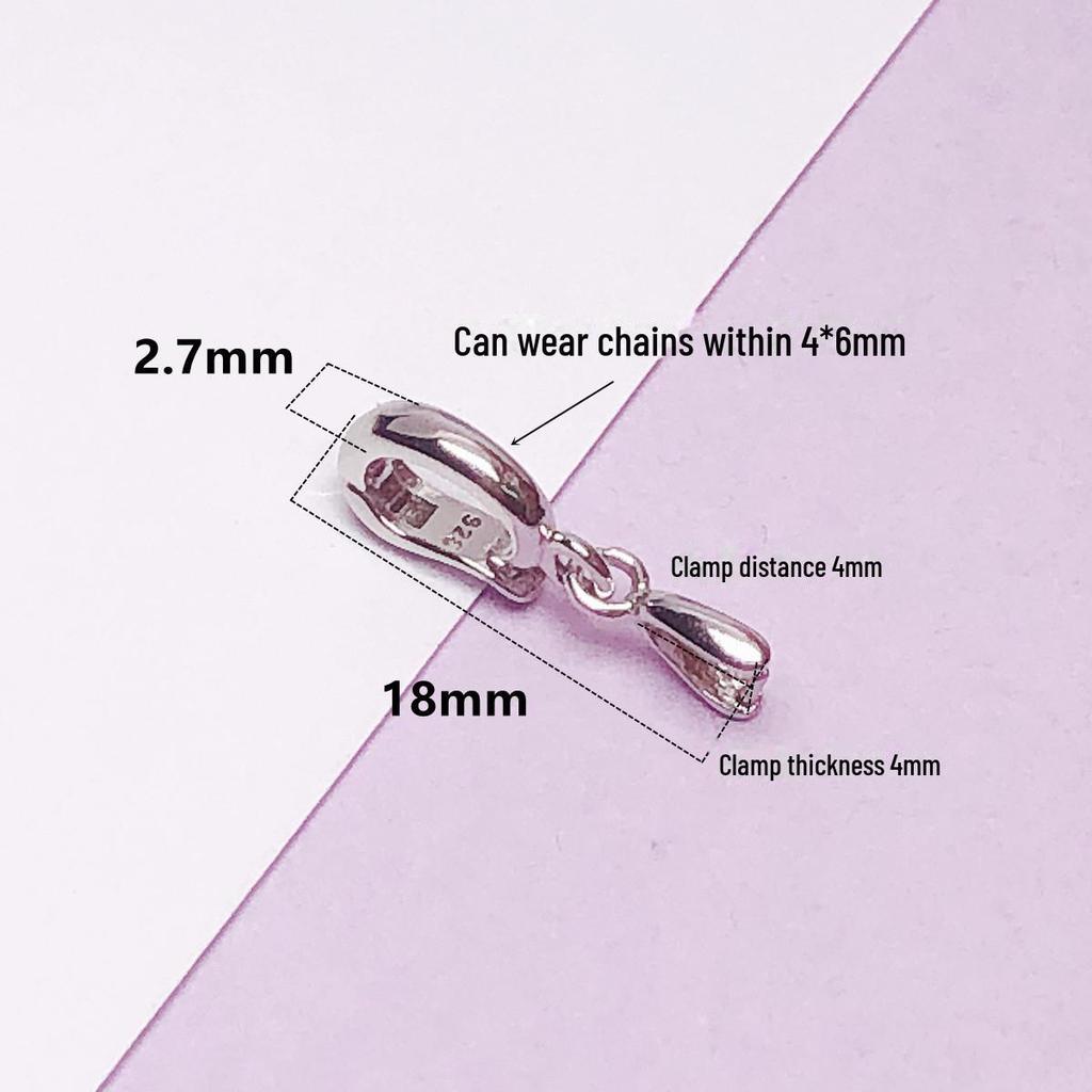 Серебряная застежка-клипса двойная из стерлингового серебра 925 пробы для подвески и нефритовых аксессуаров