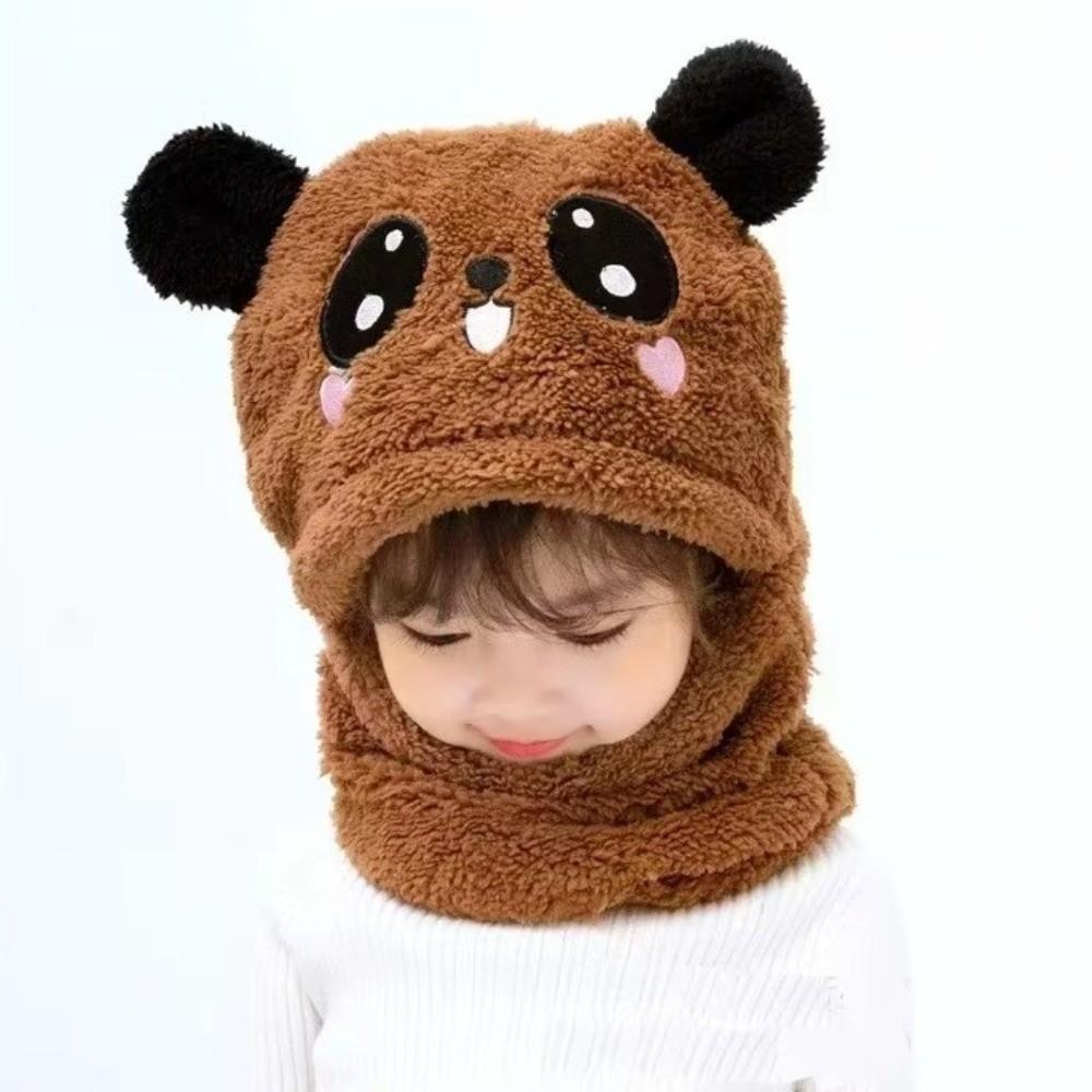 Fleece Children Beanie Caps Cartoon Warm Bonnet Scarf Fashion Kids Winter Hats Baby Children Kids