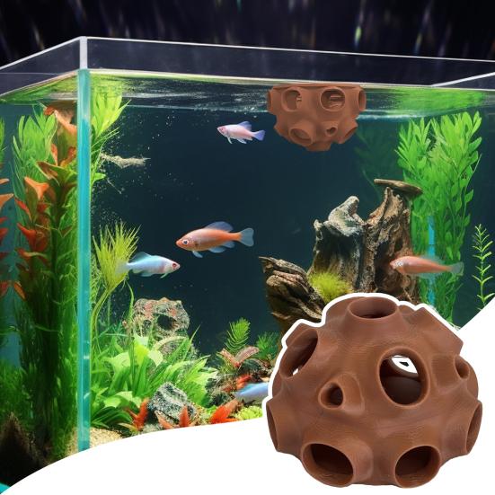 Плавающее укрытие для рыб и креветок, напечатанное на 3D-принтере, маленькое укрытие для рыб и креветок, полая пещера, обогащение, украшение для аквариума, аксессуары для аквариумов