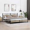 Metal Bed Frame without Mattress Sonoma Oak Finish 193 x 201 cm