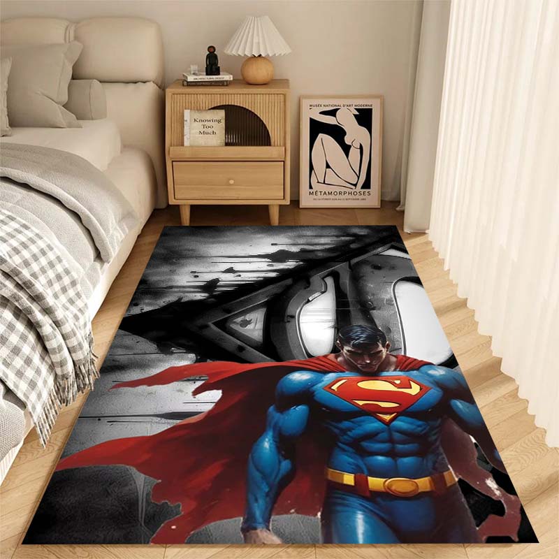 Cartoon Superman anti-slip rug for living room, soft and comfortable, suitable for bedrooms, children's playrooms, sofas, etc.,