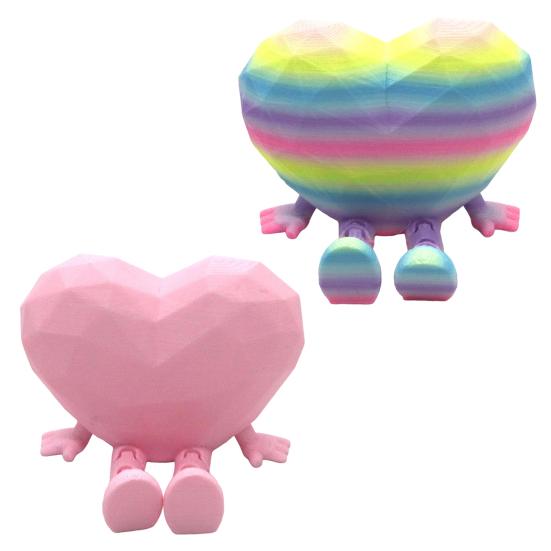 Набор из 2 фигурок-сердечек для стола, интерактивные подвижные ноги и руки, украшение, уникальный символ любви, украшение, декор для офиса и дома, подарок