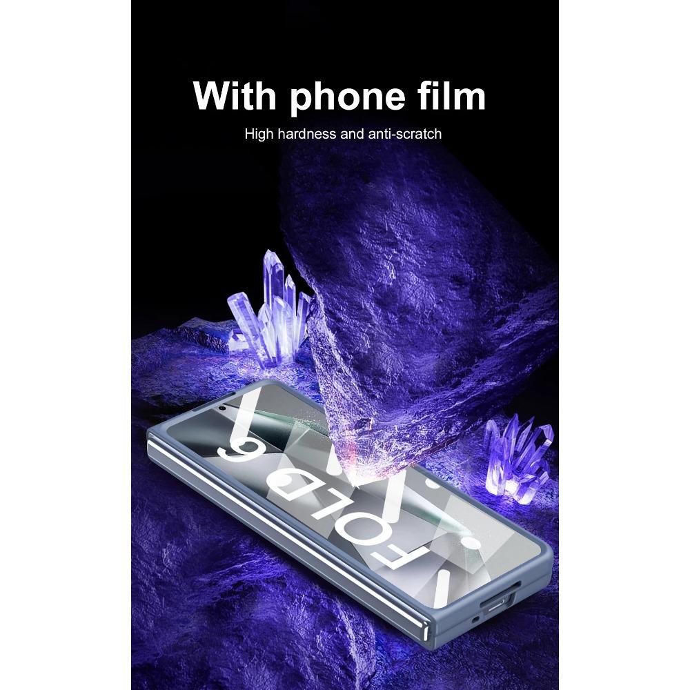 Матовый чехол с эластичным стилусом для Samsung Galaxy Z Fold 6, 5, 4, 3, дополнительная закаленная пленка, ударопрочный жесткий чехол