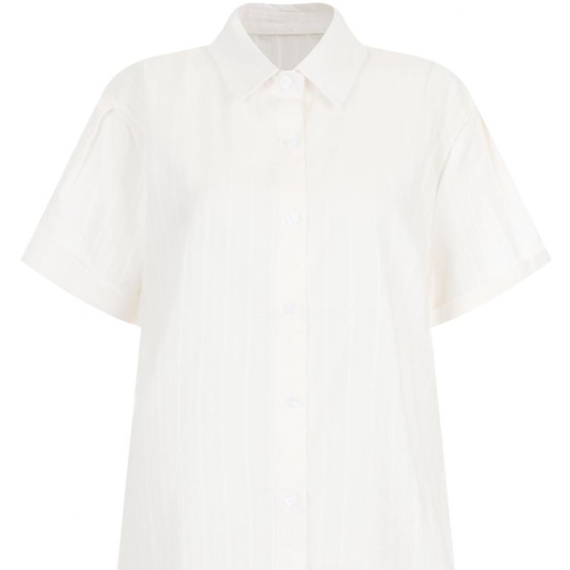 Shop Women S Collar Neck Stripe Short Sleeve blouSe Shirt Navy Egg Wbl 20658