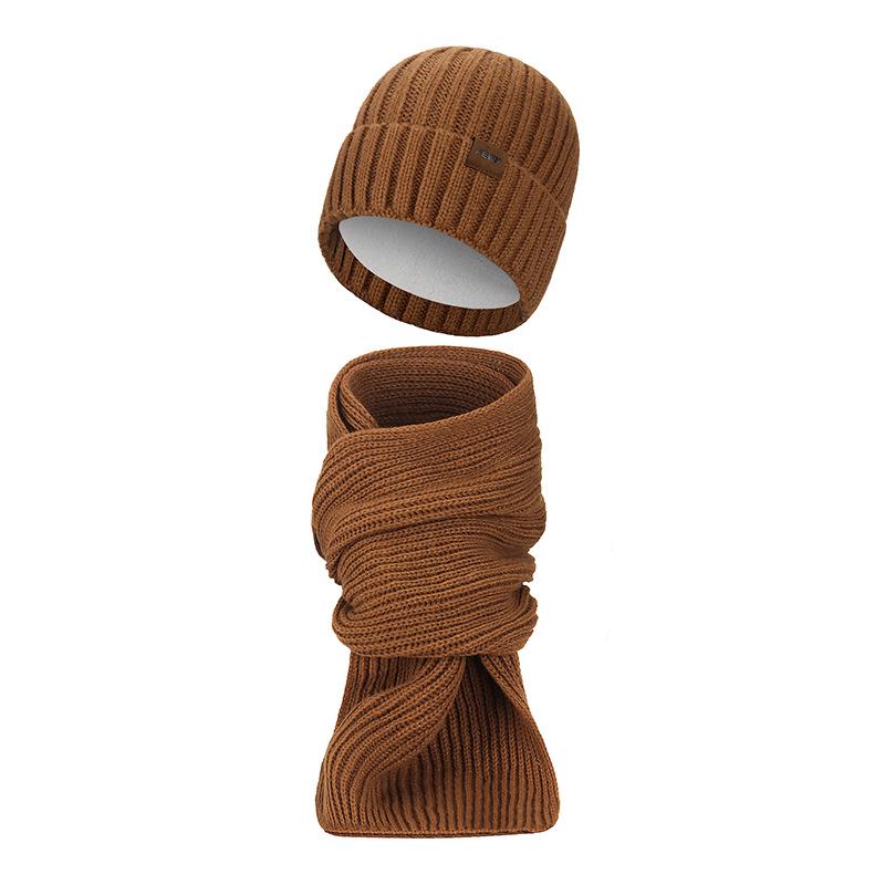 FEWK Зимний очень длинный шарф и шапка - Унисекс Флисовая подкладка Защита от холода Теплая вязка