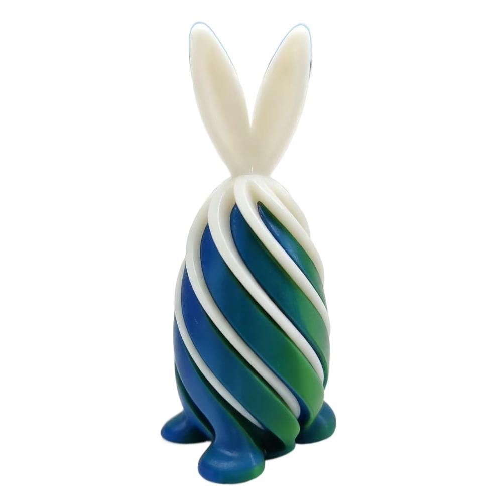 Spiral Cone 3D Printed Easter Bunny Decompression Easter Basket Stuffers Rotating Rabbit Egg Colorful Ornaments